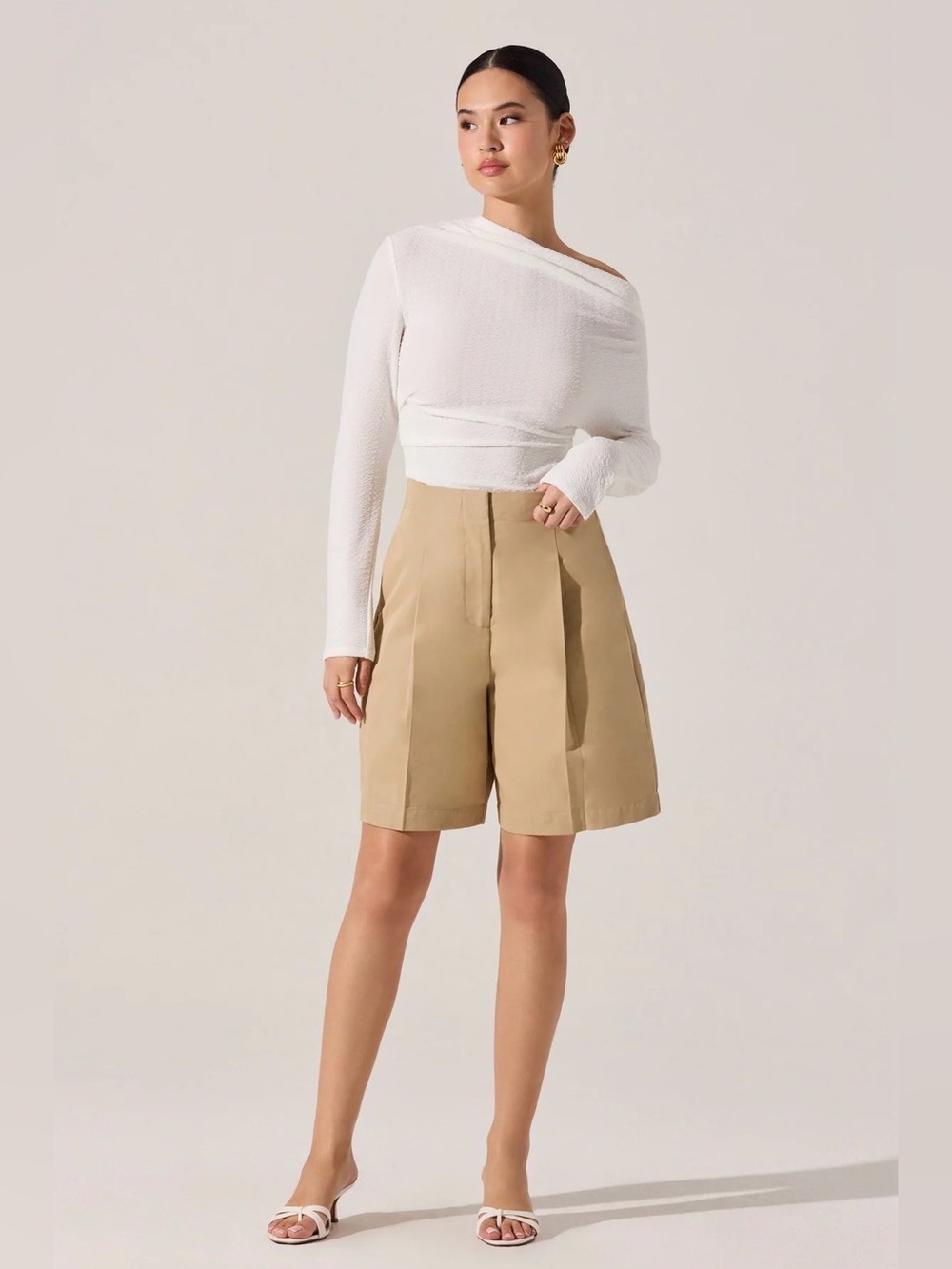 13. Astr the label Tailored Pleated Bermuda Shorts